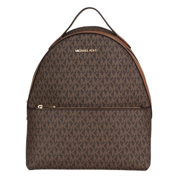 MICHAEL KORS 金字滿版防刮皮革手提後背包(深咖)