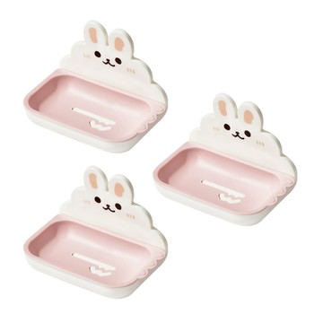 小麥購物 可愛兔子肥皂盒 G885 95g  小白兔  3個