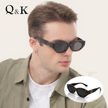 【Q&K】魅影貓眼偏光墨鏡｜琥珀豹｜TR90輕量彈性鏡架｜抗UV400・防眩光｜高級俐落時髦百搭
