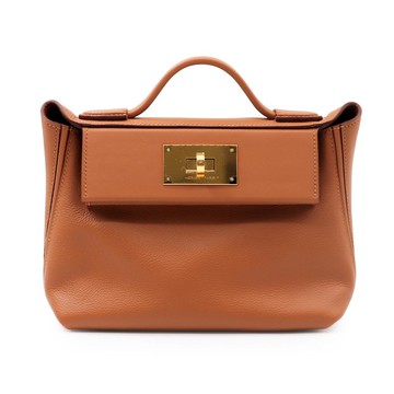 HERMES 2424 手提袋斜背包 棕