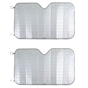 E.City 升級款加厚車用前後窗防曬降溫大遮陽擋 5層  2套  銀色