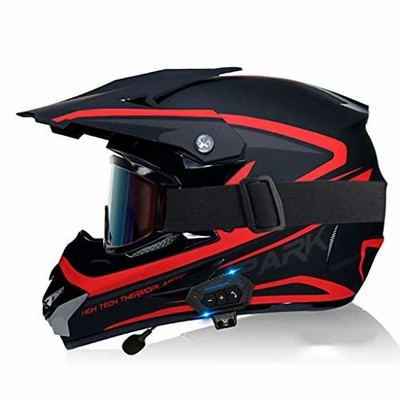 オイルペイント WANGFENG Bluetoothモトクロスヘルメット、大人用ATV