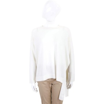 FABIANA FILIPPI 造型開叉綁帶米白色喀什米爾針織羊毛衫