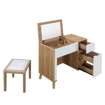 MUNA 肯特烤白雙色2.7尺掀鏡台(不含椅)