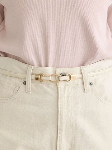 金屬扣環人造皮革細腰帶(01000815000) - earth music&ecology