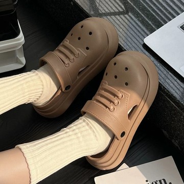 🔥可開發票🔥洞洞鞋男 情侶 內增高美拉德情侶款洞洞鞋EVA一體成型厚底涼鞋男女拖鞋增高踩屎感外穿