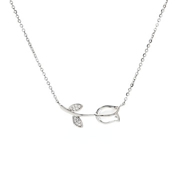 [純銀/白玉髓] 永恆的祝福鎖骨鍊 / 2色 / Everlasting Blessing Necklace