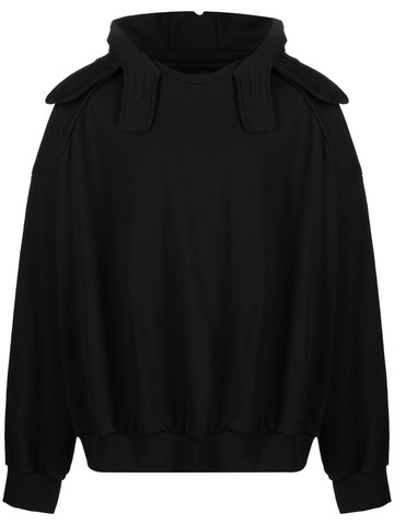 Juun.J - logo-embroidered cotton hoodie - men - Cotton - L - Black