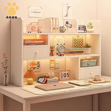 桌面書架 置物架 宿舍一體學習寫字書桌收納架 家用學生桌上架子 書櫃Y9/12