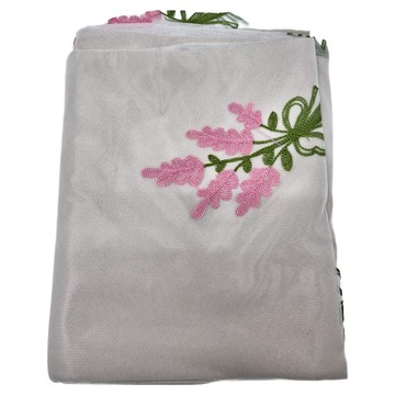 小銅板 雙層刺繡窗簾  130 x 200cm  浪漫薰衣草米