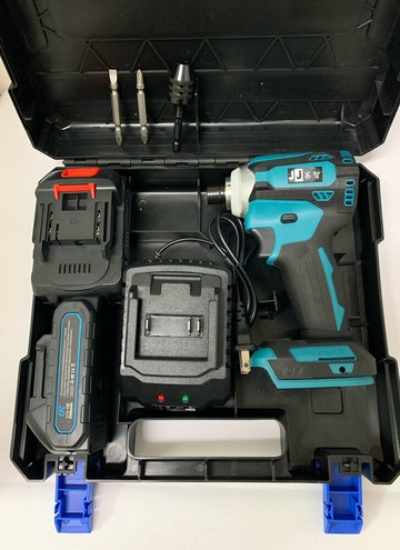 (黃黑)-無刷鋰電衝擊起子機 jj(牧田款) 21v雙電池 短起子 2.5ah /大功率多功能電起子