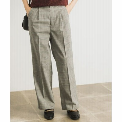 URBAN RESEARCH/アーバンリサーチ 裏起毛チェックワイドパンツ GRAY系 36