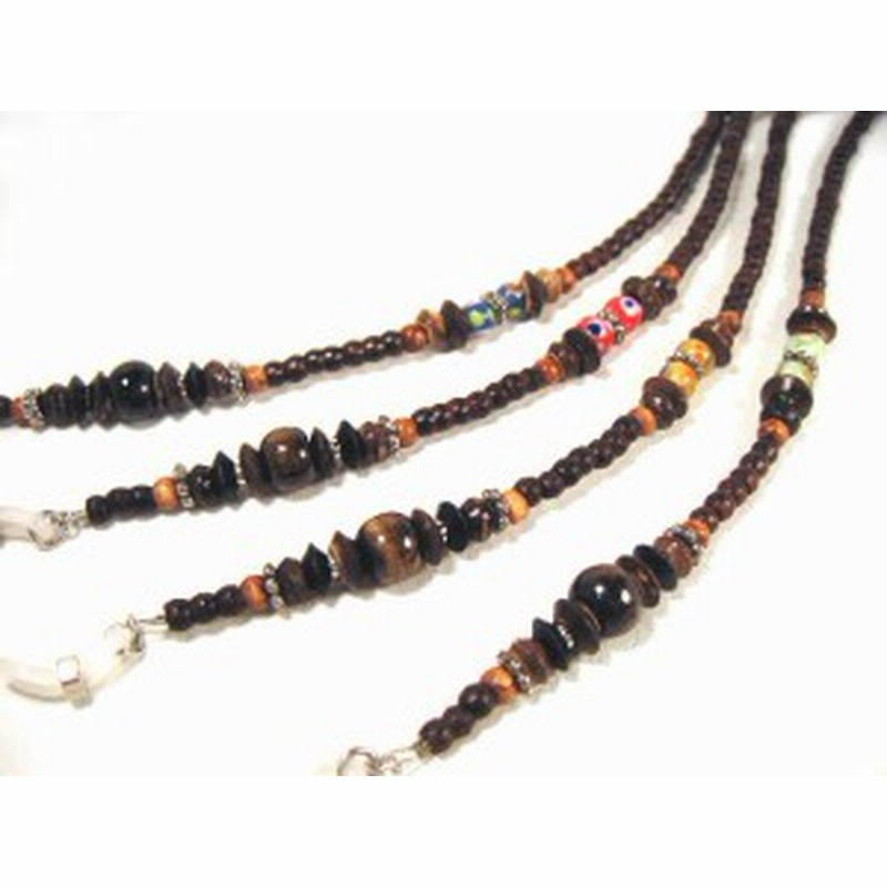 めがねチェーン 眼鏡チェーン ウッドビーズ トンボ玉メガネチェーン Gcy003 通販 Lineポイント最大1 0 Get Lineショッピング