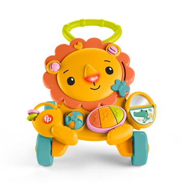 費雪兩用獅子聲光踏步車/學步車 橘色