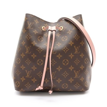 LOUIS VUITTON LV 路易威登 棕/粉色 原花帆布 NeoNoe MM 水桶包 肩背包 M44022 【二手名牌BRAND OFF】