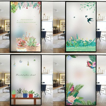 無膠靜電玻璃窗貼 窗戶遮光 靜電玻璃貼膜 防窺磨砂貼紙 臥室陽臺 窗戶玻璃貼 玻璃紙 衛生間浴室不透明防曬窗貼