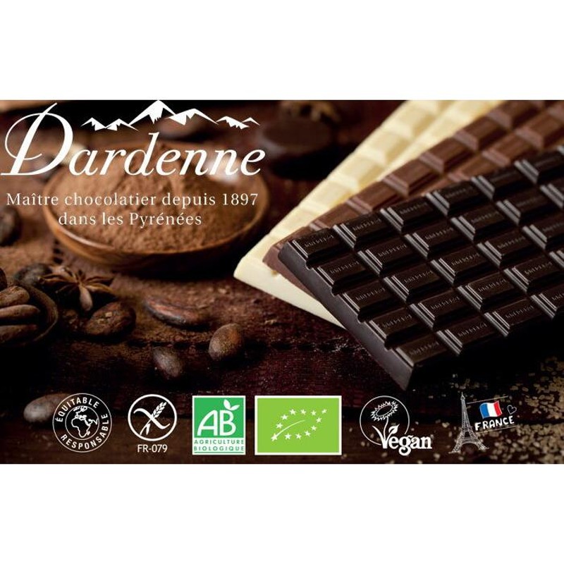 100g　Dardenne（ダーデン）　有機ココシュガーチョコ　64%　ダーク　LINEショッピング