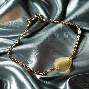 冰種翡翠隨形手鍊 14K包金 | 天然緬甸玉A貨翡翠 | 送禮