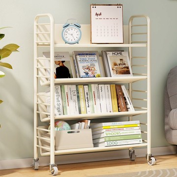 免運 開立發票 辦公櫃 收納櫃 書架櫃 書架落地置物架可移動帶輪桌邊儲物書柜工位書本文件小推車收納柜A0829