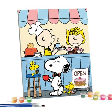 I LOVE PAINTING 花生漫畫 DIY數字油畫 40 x 50cm  咖啡廳  1個