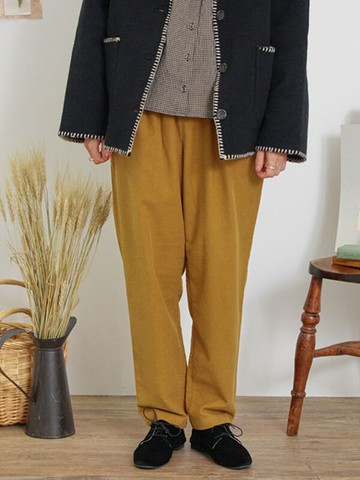 鬆緊腰設計彈性錐形長褲(0F000108010) - Samansa Mos2