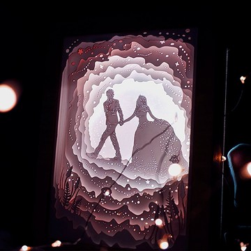 【客製化禮物】光影故事 | 紙雕小夜燈 | 人像結婚訂製 專屬星球