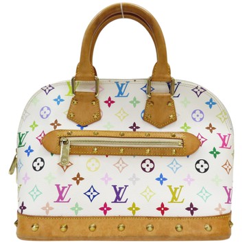 【二手名牌BRAND OFF】LOUIS VUITTON 路易威登 白彩 PVC塗層帆布 Alma PM 村上隆 手提包 M92647