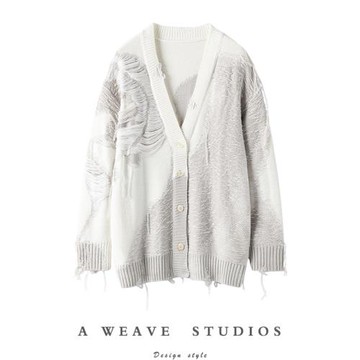 隨性質樸！2024春季新款別致上衣氣質寬松慵懶山羊絨開衫毛衣