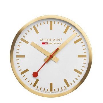 MONDAINE 瑞士國鐵40cm 經典掛鐘 / 靜音鐘 / 金色 / CLOCK17SBG