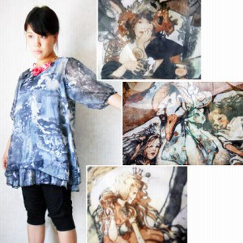 ワンピースチュニックシフォンゆったりふんわり童話かえるの王子様ミュシャ女神像あひる妖精天使アールヌーヴォー 通販 Lineポイント最大1 0 Get Lineショッピング