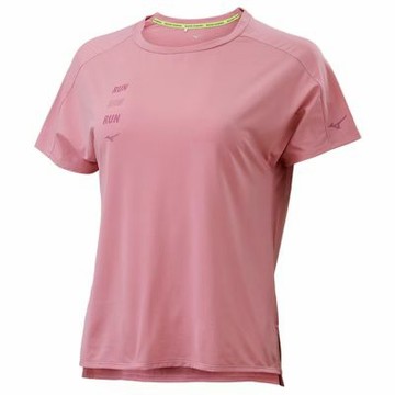 MIZUNO 美津濃 短袖上衣 女 訓練 慢跑 吸濕排汗 玫瑰粉 J2TAD20365