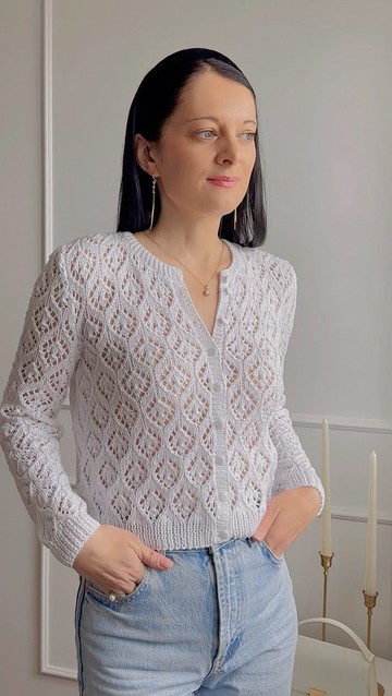 短版針織開襟外套 蕾絲上衣 夏季針織外套