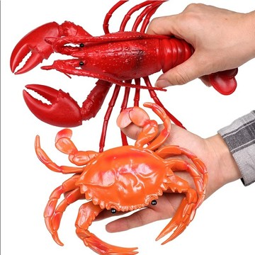 [現貨在台 快速出貨]仿真龍蝦螃蟹章魚模型 海洋動物玩具 塑膠大龍蝦道具 兒童早教玩具 龍蝦 螃蟹 章魚 軟膠捏捏樂玩具