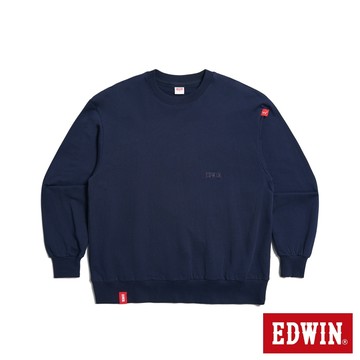 EDWIN 男款 潮牌寬版長袖T恤(丈青色)