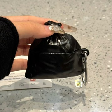新款🔥黑色垃圾袋 耳機套 airpods 4代 3代 耳機殼 防摔 矽膠 保護殼 pro 2 保護套 1 2代 保護殼