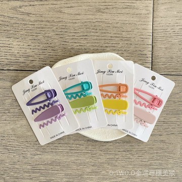 【臺灣出貨】LING+韓版兒童髮夾彩色金屬一字夾寶寶鴨嘴夾劉海夾配飾頭飾4個裝 DAJH