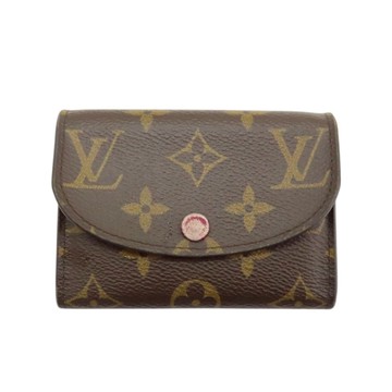 【二手名牌BRAND OFF】LOUIS VUITTON 路易威登 棕色 PVC塗層帆布 Rosalie 雙折短夾 M41939