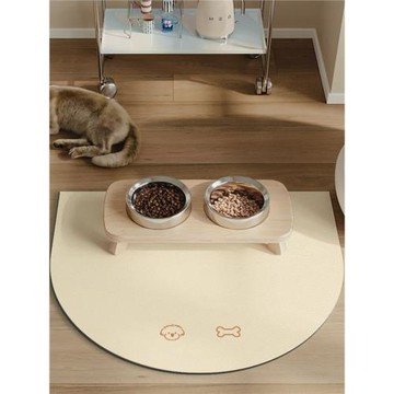 寵物餐墊可愛簡約地墊狗狗貓咪吸水飯盆防灑墊防滑可裁剪硅藻泥