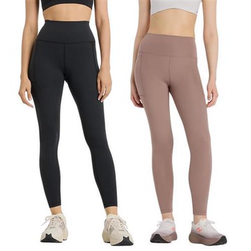 New Balance 高腰緊身長褲 女裝 反光 快乾 黑/粉 WP51124BK/WP51124EAS