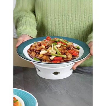 陶瓷商用酒精干鍋蠟燭加熱明爐保溫熱菜煲湯盤酒店陶瓷餐具火鍋