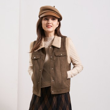 CLL巧玲瓏 羊羔毛領無袖背心 5454302