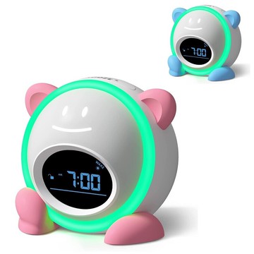 [2美國直購] Windflyer 兒童鬧鐘 嬰兒 睡眠訓練 夜燈 白噪音 藍/粉