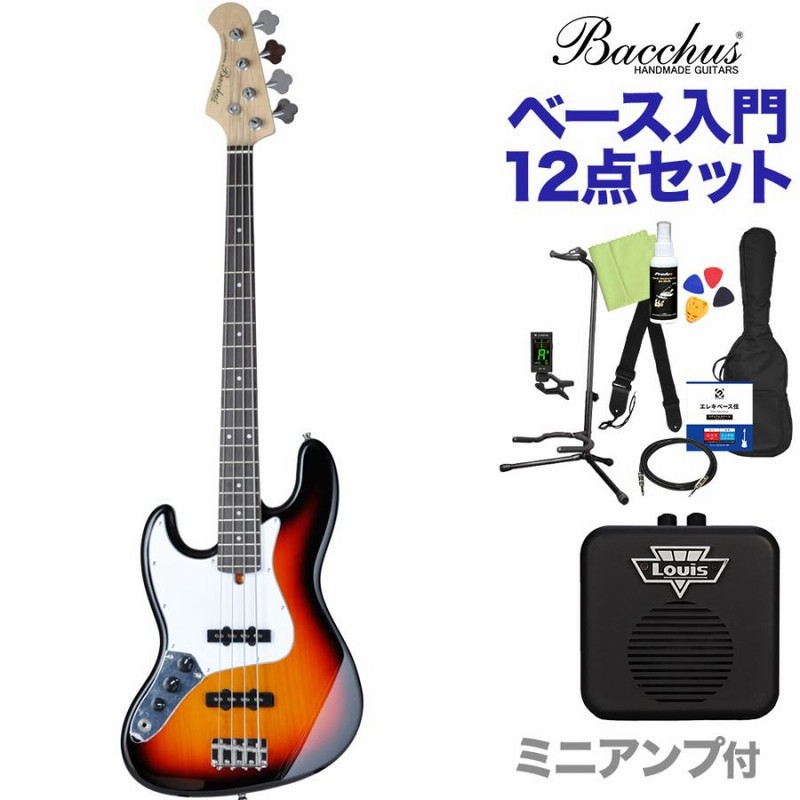 Bacchus BJB-1-RSM/M ベース 初心者12点セット 【VOXアンプ付
