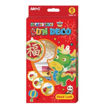 【AMOS 阿摩司】韓國原裝  6色 過年 主題 吊飾 玻璃彩繪 膠 / 組SD10P6-GL