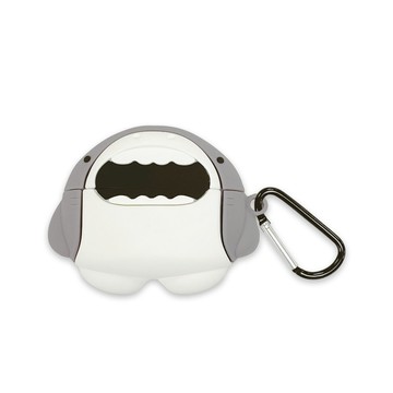 Timo AirPods 3 呆萌鯊魚立體造型矽膠保護套(附掛勾)
