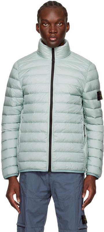 Stone Island 蓝色 Loom Woven Chambers 羽绒夹克