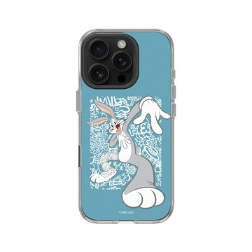 iPhone 16 Pro Clear Case（相機按鈕） 透明 - 樂一通 Looney Tunes - 亂花系列-兔巴哥
