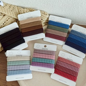 🌟台灣現貨🌟 韓國4入裝寬版加粗毛巾圈 無接縫高彈力髮圈 馬尾紮頭髮束 百搭耐用皮筋圈 不傷髮無痕髮圈【臻飾美精品】