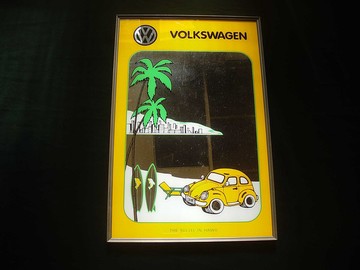 【老時光 OLD-TIME】早期二手少見夏威夷Volkswagen酒吧壁鏡掛鏡