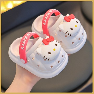 🧸百搭童鞋🧸三麗鷗兒童拖鞋庫洛米夏季女童1-3嵗防滑幼兒寶寶涼拖小孩洞洞鞋 TNK2